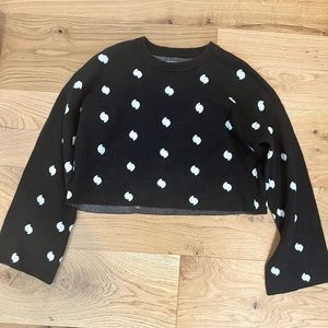 Black and white polka dot pullover sweater by Current/Elliott